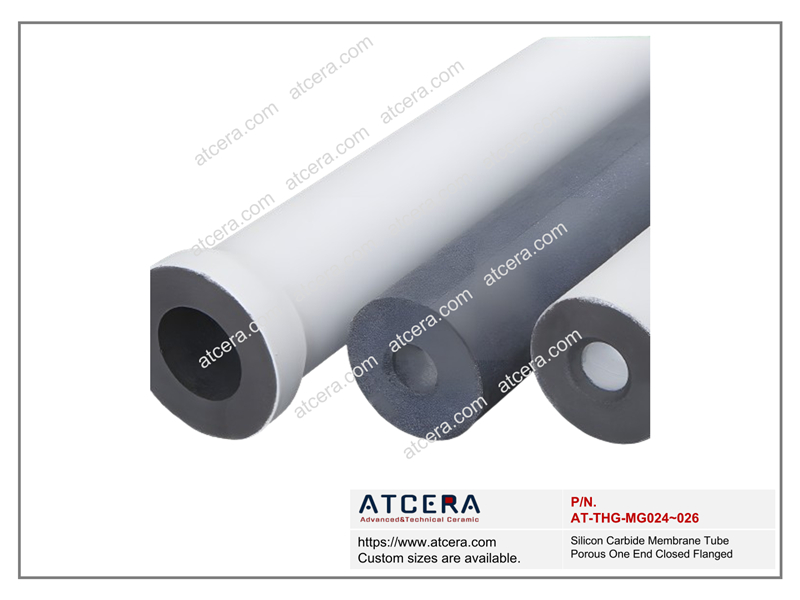 Drawing of Silicon Carbide Membrane Tube Porous One End Closed Flanged