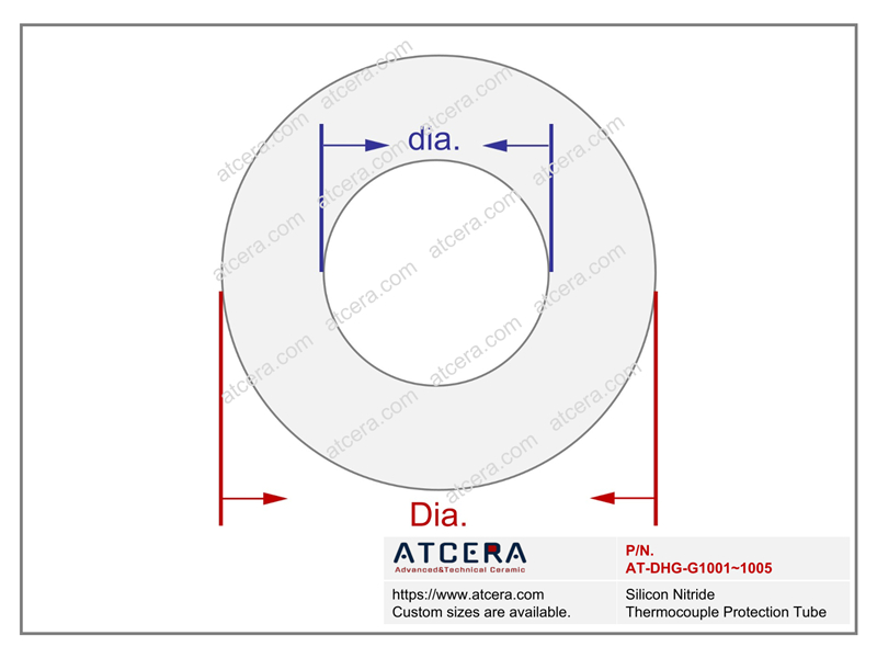 Drawing of Silicon Nitride Thermocouple Protection Tube