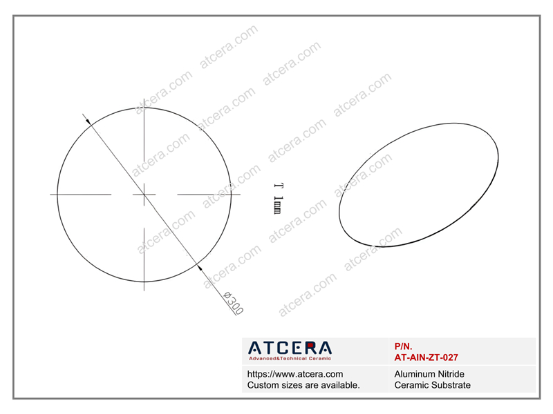 Drawing of AlN Substrate AT-AIN-ZT-027