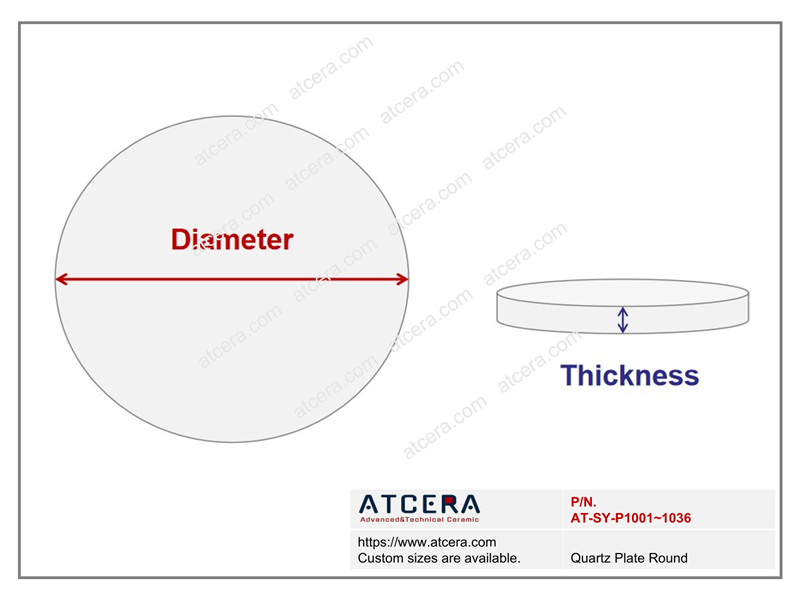 Drawing of Quartz Plate Round